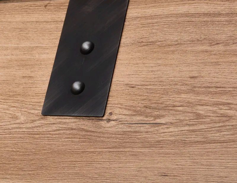 Šatník s posuvnými dverami Detroit, 250 cm, doskový dub / antracitová oceľ