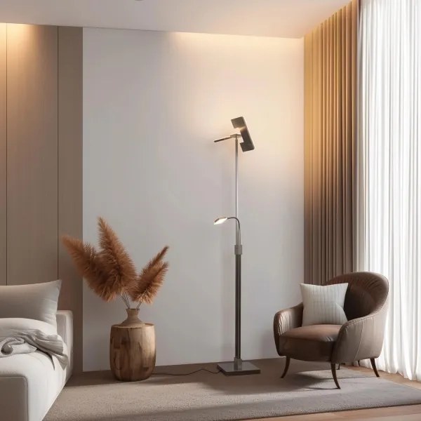 Eglo 33182 -LED Stmievateľná stojacia lampa SOLANO 1xLED/26W/230V+1xLED/3,2W chróm