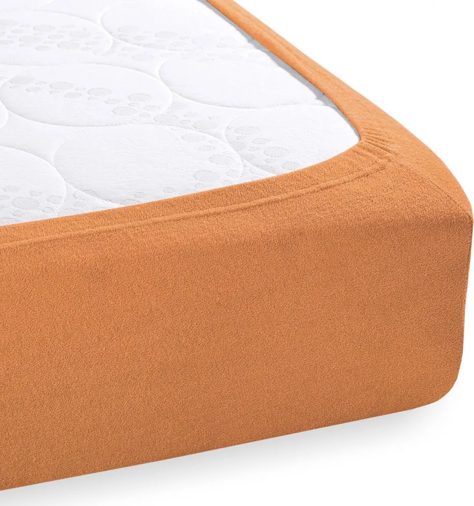 Detské froté napínacie prestieradlo do postieľky FR-022 Okrové 60 x 120 x 10 cm - do postieľky