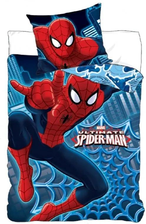 Setino - Bavlnené posteľné obliečky Spiderman, 70 x 90 cm + 140 x 200 cm