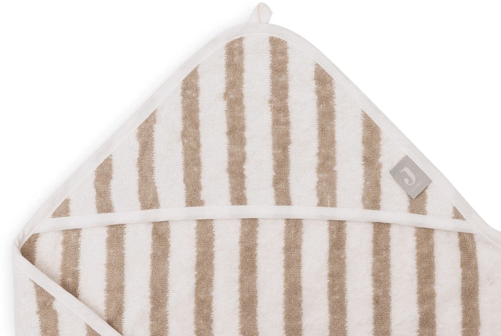 Osuška s kapucňou froté 75x75cm Stripe Olive Green