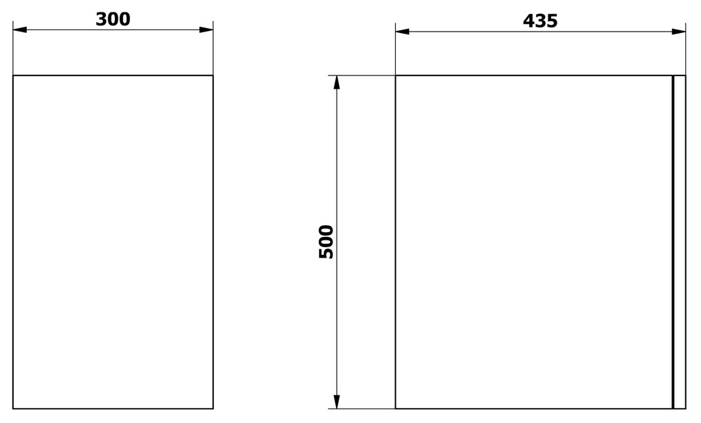 Sapho, ODETTA skrinka spodná dvierková 30x50x43,5cm, pravá/ľavá, brest Bardini, DT300-1313