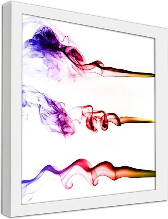 CARO Obraz v ráme - Colored Smoke Biela 20x20 cm