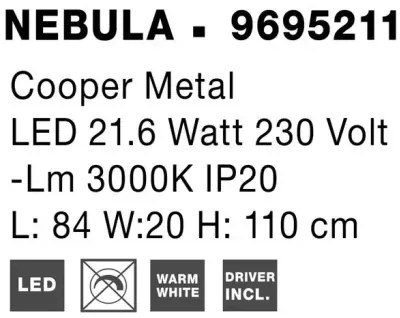 LED luster Nebula 84 zlatá