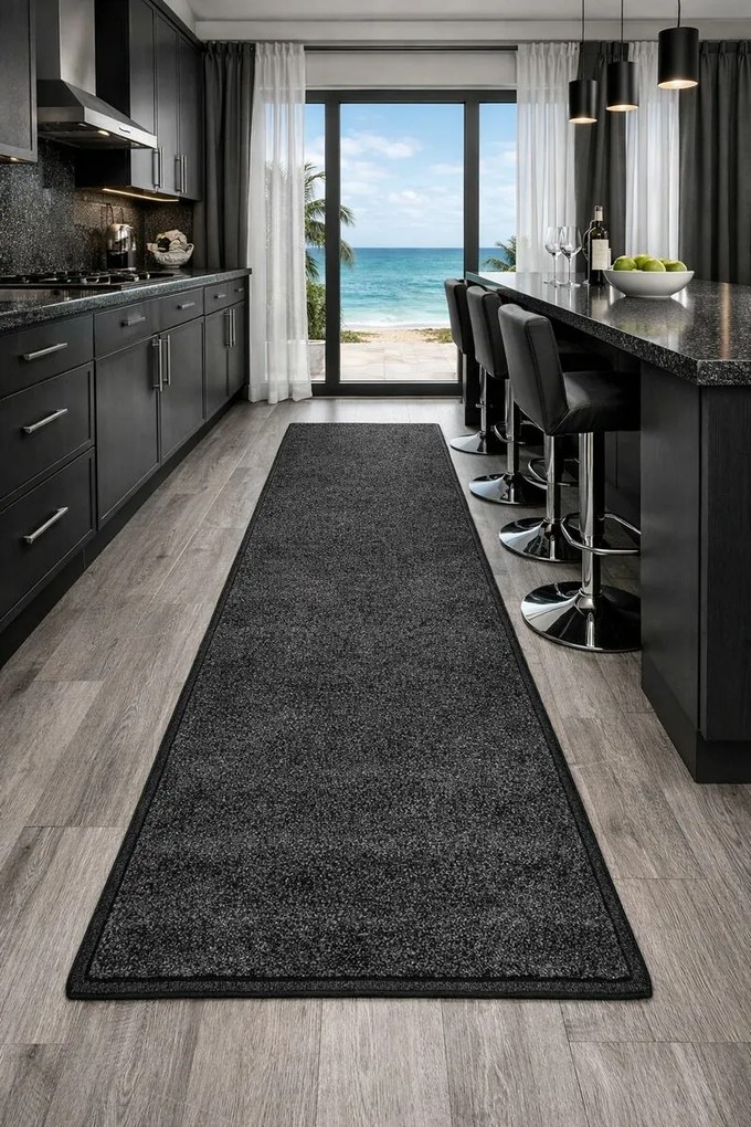 Vopi, Behúň na mieru Eton čierny 78, šíre 150 cm, čierna, chodba / predsieň