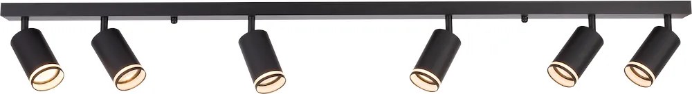 Bodové svietidlo Pipe Ring, 6x čierne kovové tienidlo, b