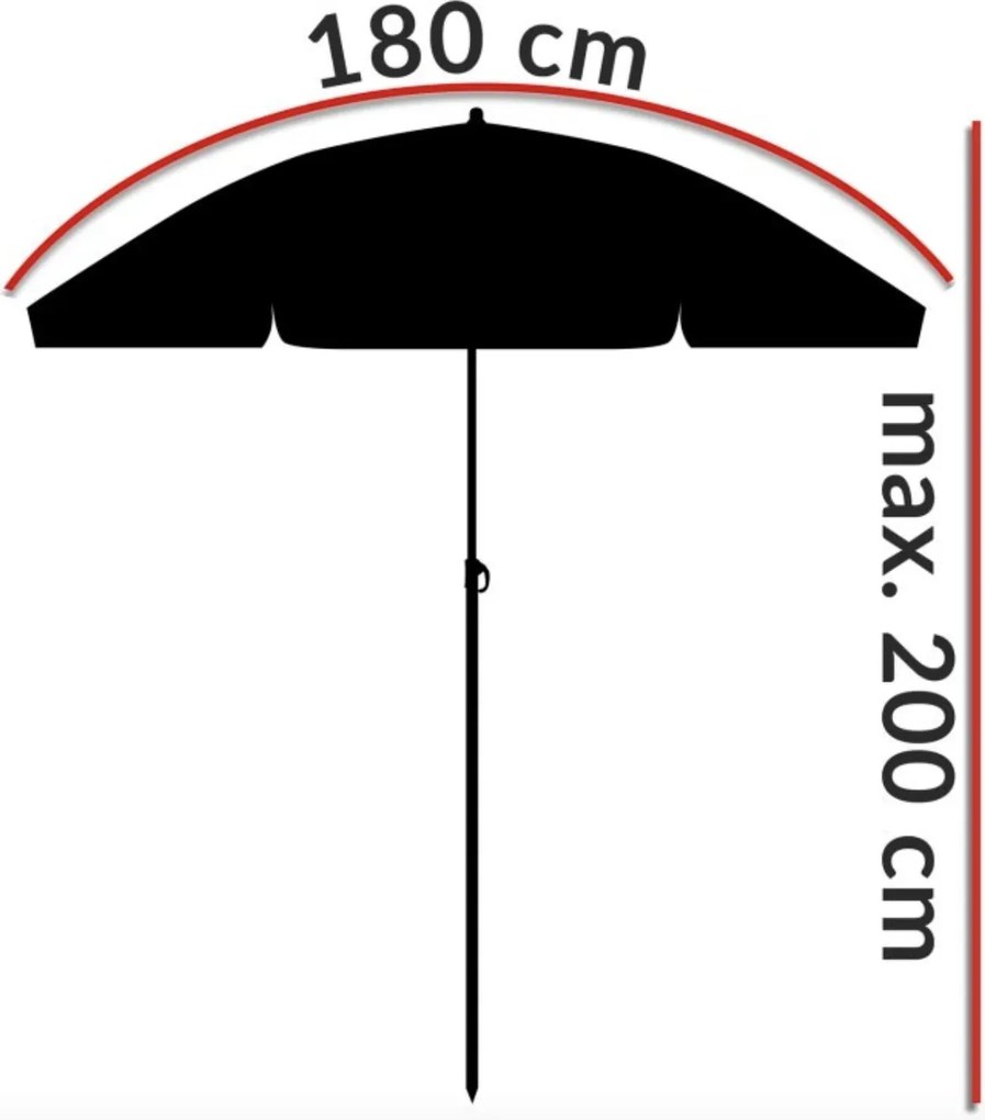 Plážový slnečník Trey 180 cm antracitový