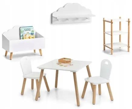 Sammer Zostava detských stoličiek a stola v bielej farbe Detský set biely