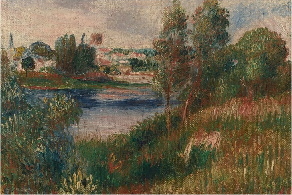 Obraz - Auguste Renoir, Landscape at Vetheuil, reprodukcia (90x60 cm)