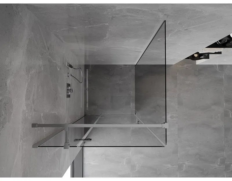Mexen, Mexen Mist H T sklápací sprchový kút ľavý 110 x 110 cm, priehľadný, chróm - 8A5T-110-110-01-00-L
