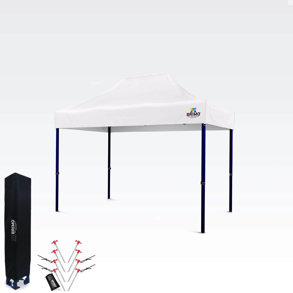 BRIMO Nožnicový párty stan EXCLUSIVE oceľ 2x3 m bez stien biely