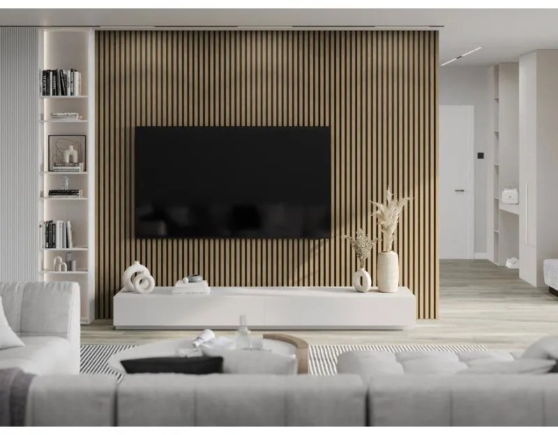 Mexen Lam-B, akustické stenové lamely 275 × 30 cm, HDF doska 4 mm, technická dyha, orech ľanový, S100-275307-3015-015