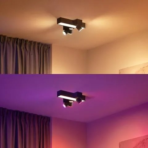 PHILIPS HUE Prisadené stropné LED inteligentné osvetlenie HUE CENTRIS s funkciou RGB, 25W, 3xGU10, 5,7W, teplá b