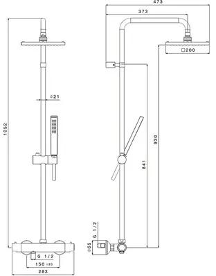 Sprchový systém Alpi Basic 11SP2151