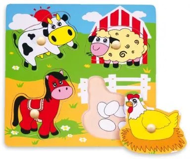 Viga Drevené puzzle - Domáce zvieratá