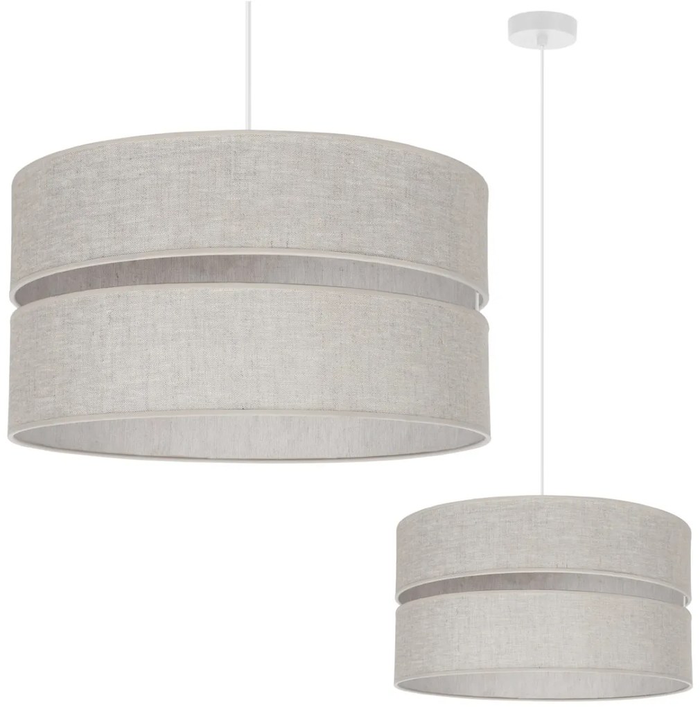 Závesné svietidlo Len, 1x svetlobéžové textilné tienidlo, (fi 40 cm), w