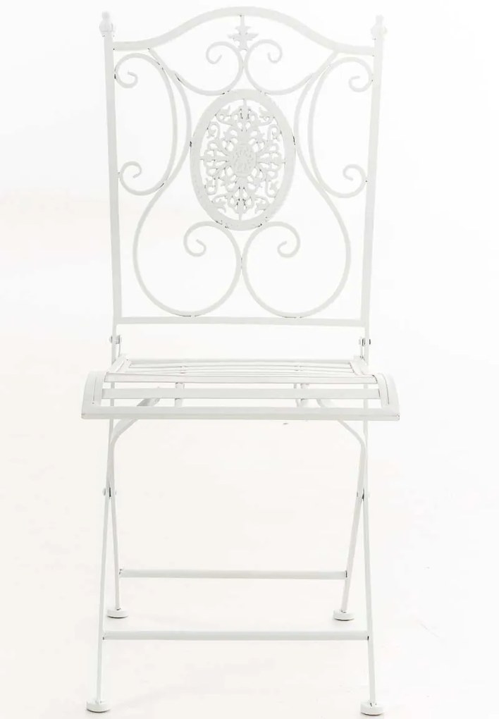 Kovová skladacia stolička Sibell - Biela