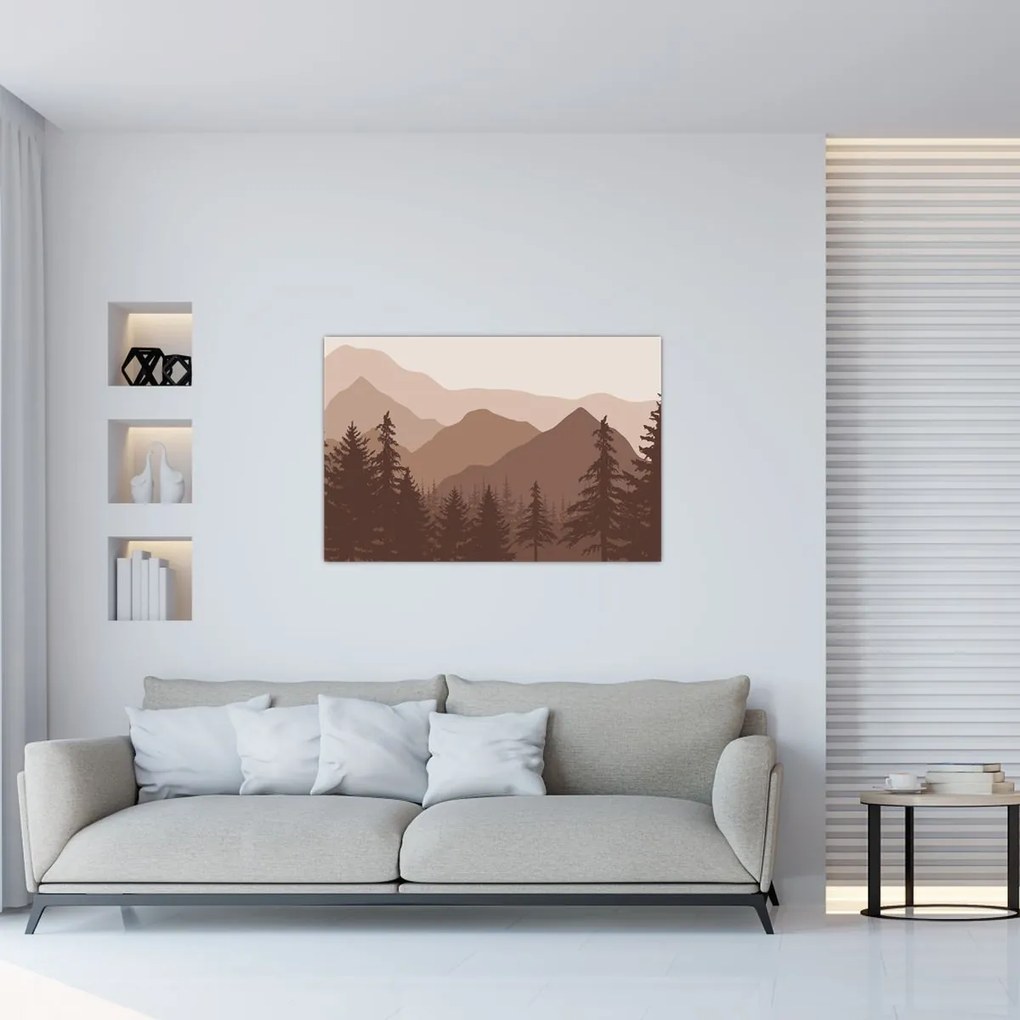 Obraz - Hnedé pohorie N⁰2 (90x60 cm)
