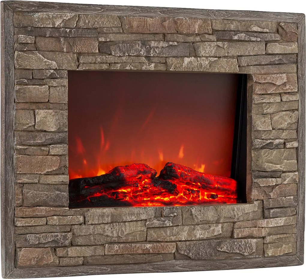 Klarstein Alpbach Snow, elektrický krb, 1800 W, 2 úrovne ohrevu, 65 cm, kamenný vzhľad
