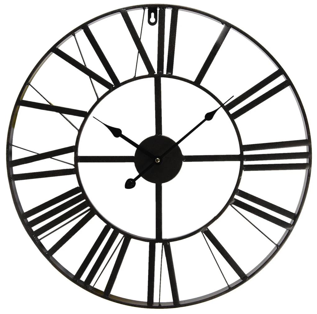 Kovové hodiny s rímskymi číslicami - Ø 50*4 cm