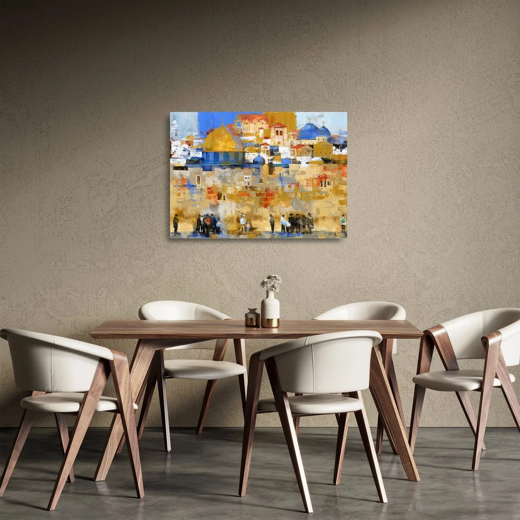 Sklenený obraz - Múr nárekov, Jeruzalem, Izrael (70x50 cm)