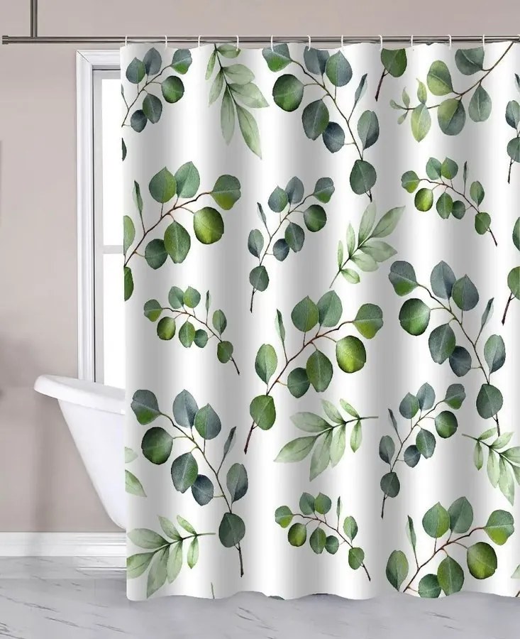 Aqualine Sprchový záves 180x180cm, polyester, eucalyptus ZP015