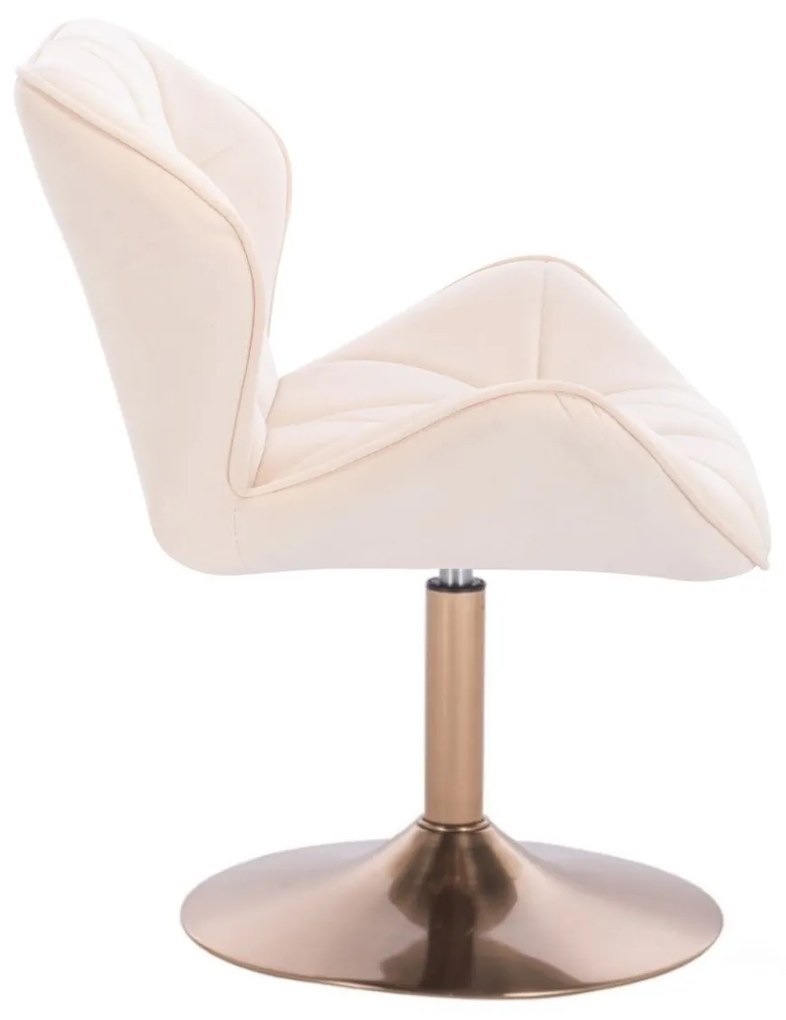 LuxuryForm DESIGN Stolička MILANO VELUR na zlatom tanieri - krémová