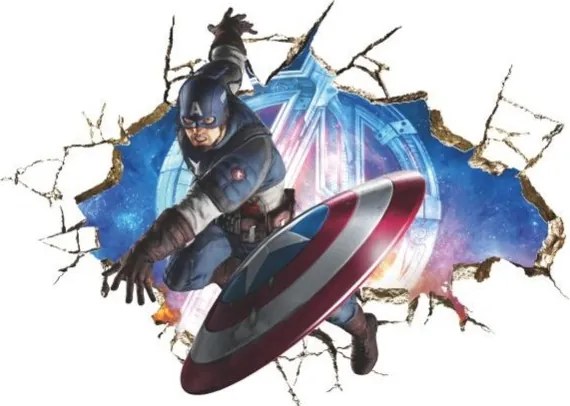 Veselá Stena Samolepka na stenu na stenu Kapitán Amerika Avengers