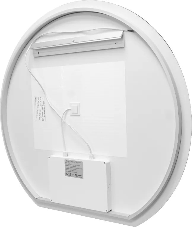 Mereo Mereo, zrkadlo okrúhle s rovnou hranou 800x740 mm, ambientné LED osvetlenie a odhmlievanie, MER-CN185