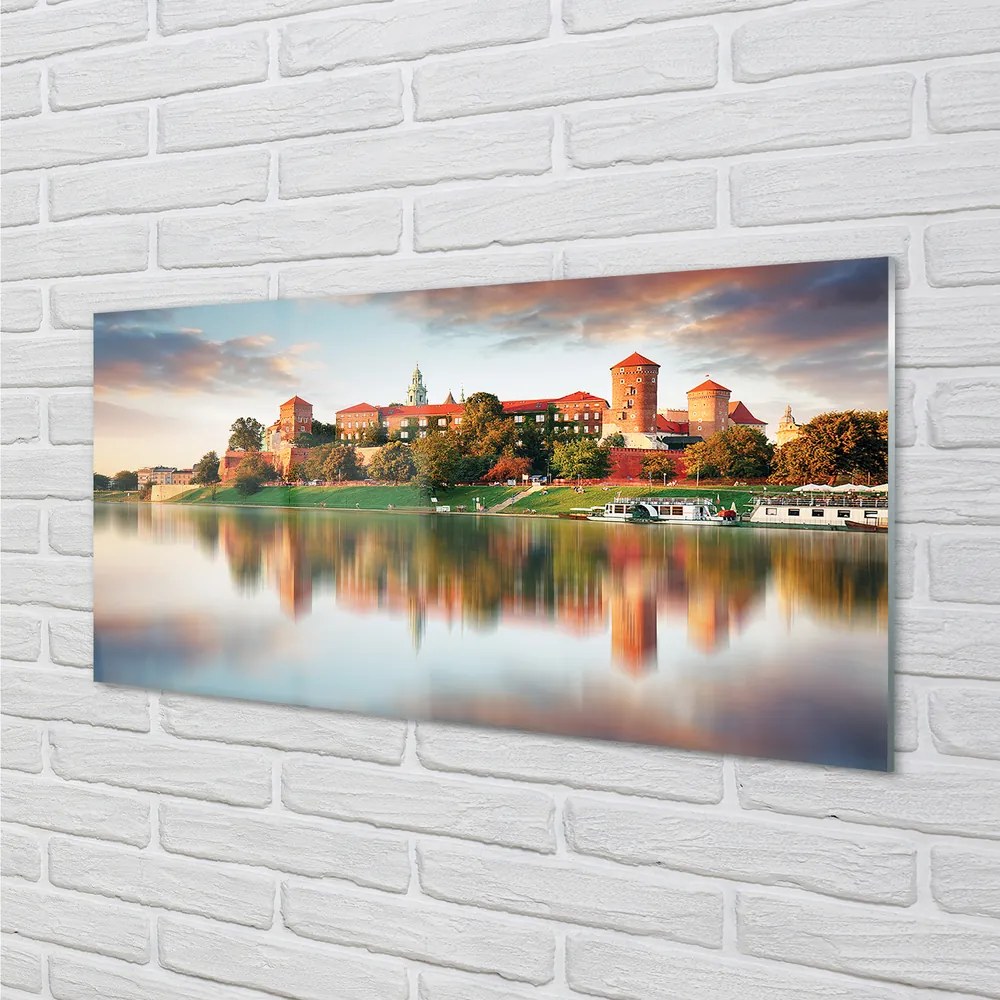 Obraz na akrylátovom skle Krakow hrad rieka 140x70 cm