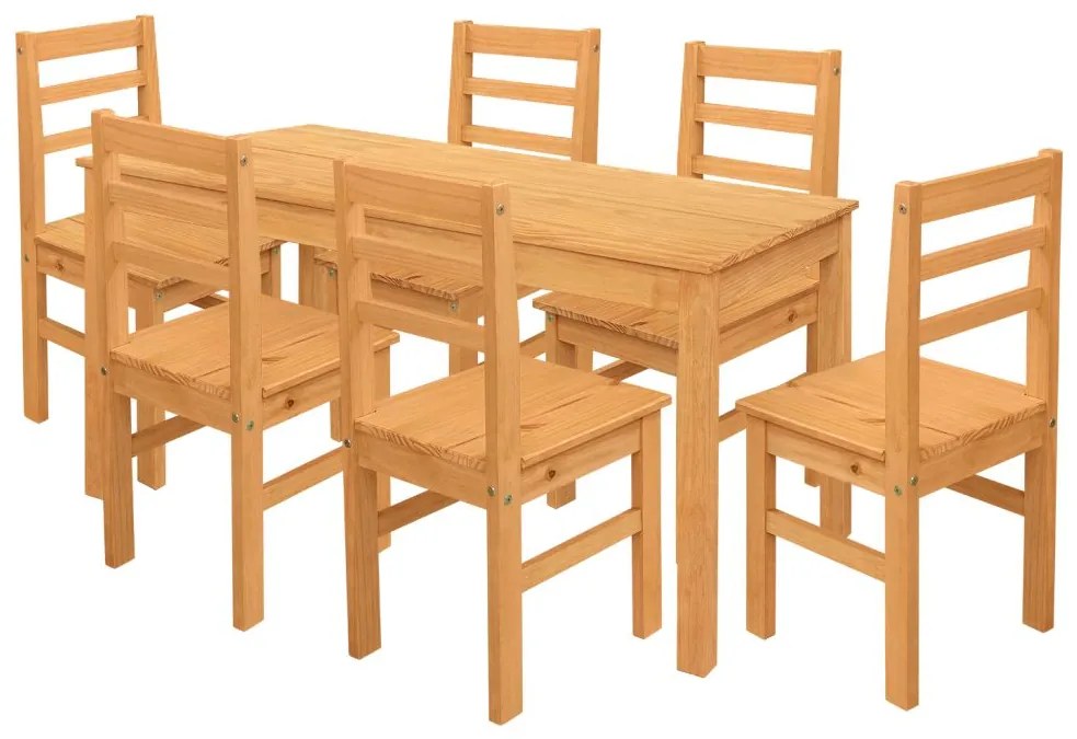 IDEA nábytok Jedálenský stôl 11164V + 6 stoličiek 1221V TORINO vosk