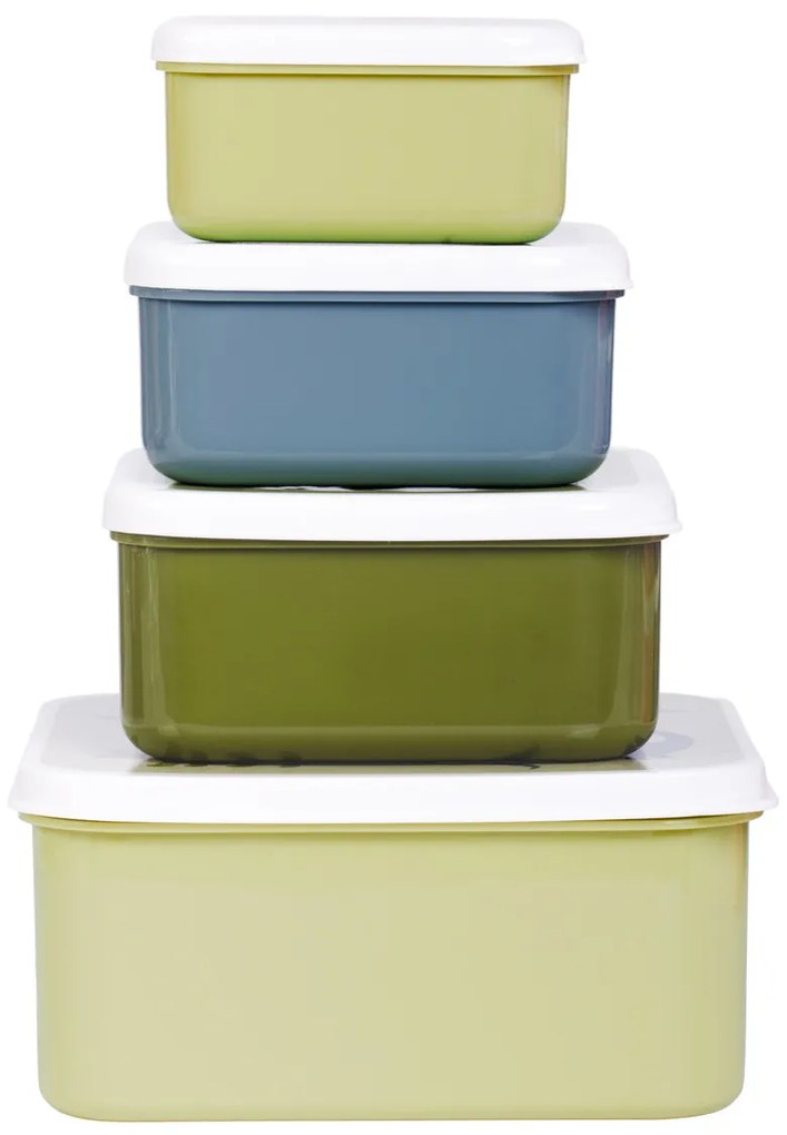 A Little Lovely Company - súprava štyroch desiatových škatuliek - dinosaury