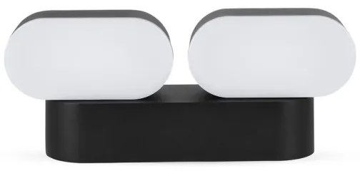 LED Vonkajšie flexibilné nástenné svietidlo 2xLED/12W/230V IP65 čierna