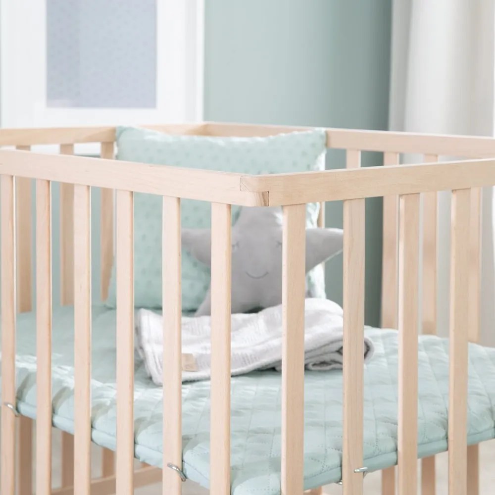 Detská ohrádka s nastaviteľnou výškou/na kolieskach 75x100 cm v prírodnej farbe Style – Roba