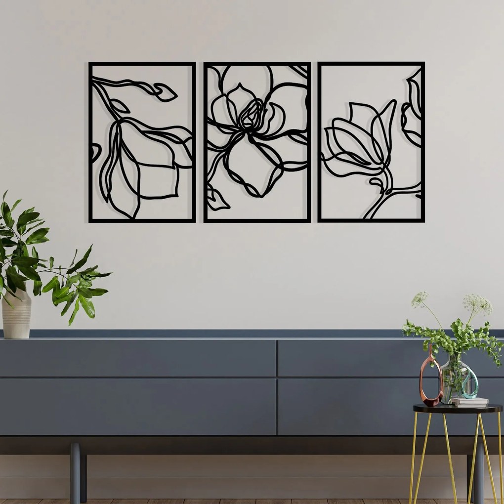 Nástenná kovová dekorácia Adda čierna