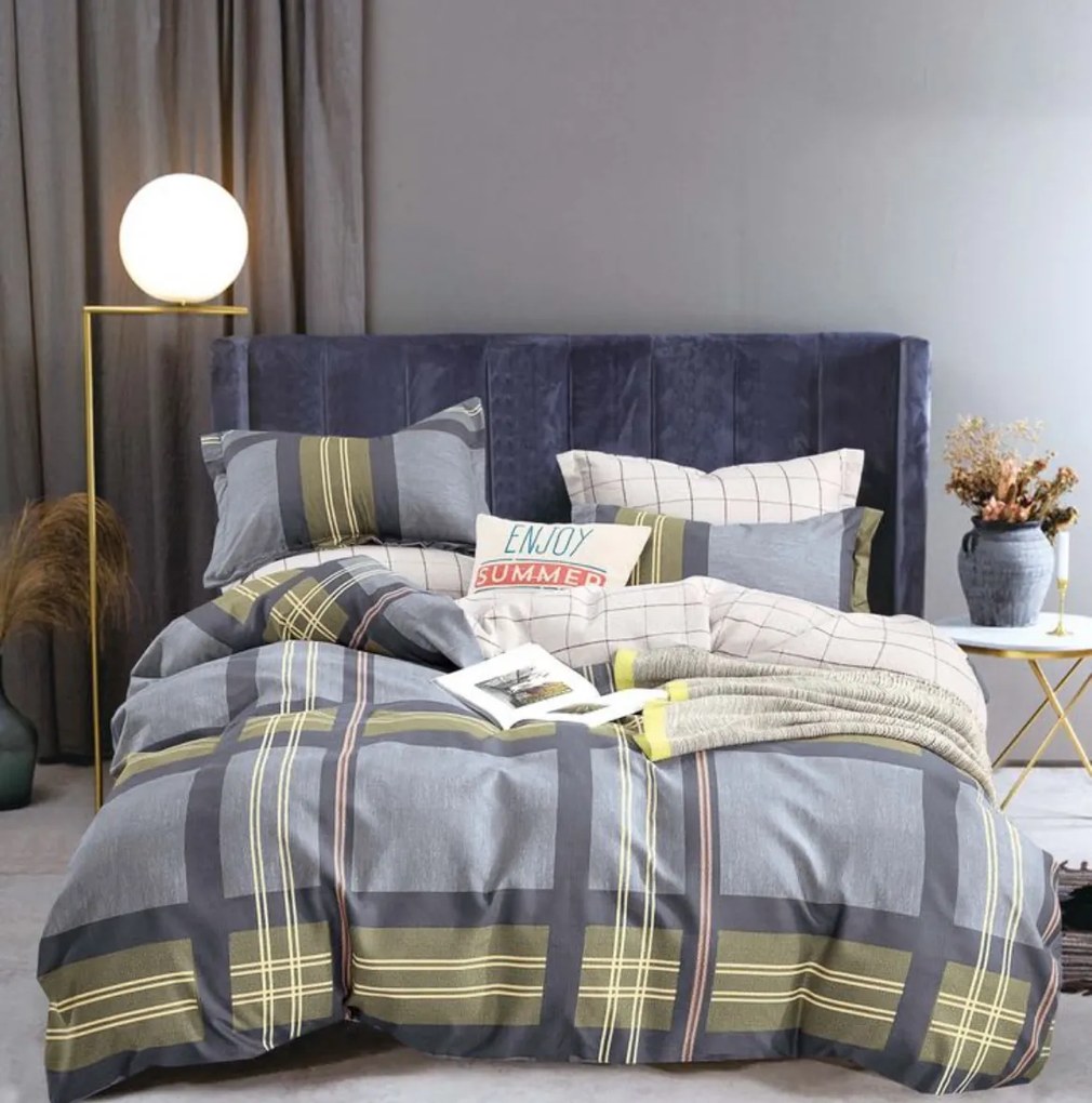 3 dielne Flanelové obliečky polycotton Samuel 200x140cm+90x70cm TiaHome