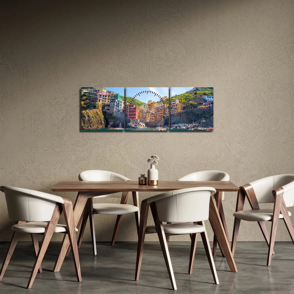 Obraz - Na Stredozemnom mori (s hodinami) (90x30 cm)