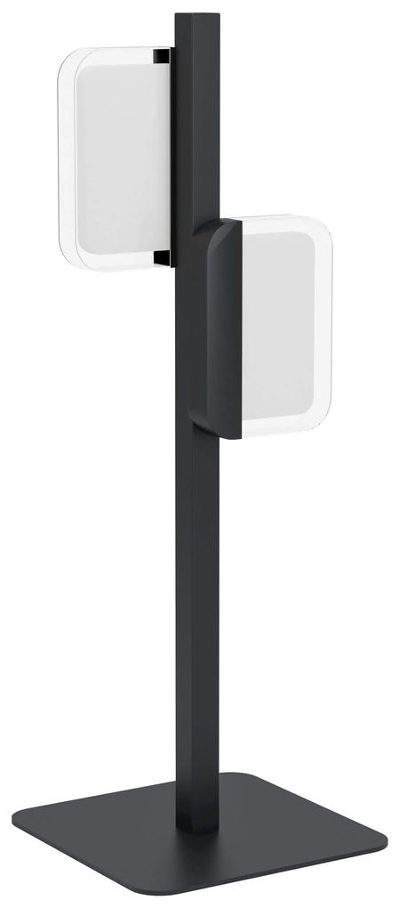 EGLO Stolová LED dizajnová lampa ERVIDEL, 2x4,5W, teplá biela, čiernobiela