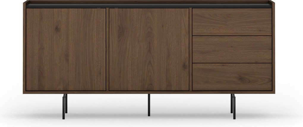 Elegantná komoda Zenar 170 cm so zásuvkami - orech / čierna