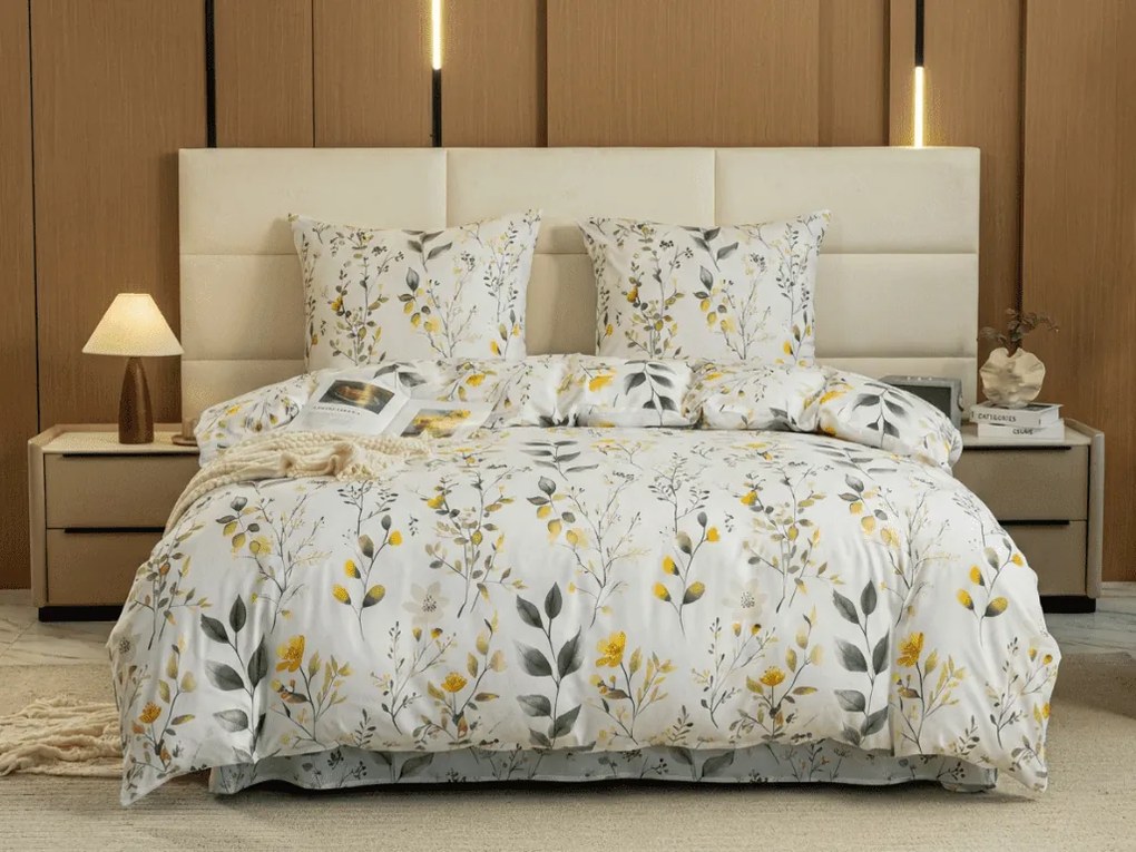 Obliečky z mikrovlákna CITRUS GARDEN biele Rozmer obliečky: 2 ks 70 x 90 cm | 200 x 220 cm