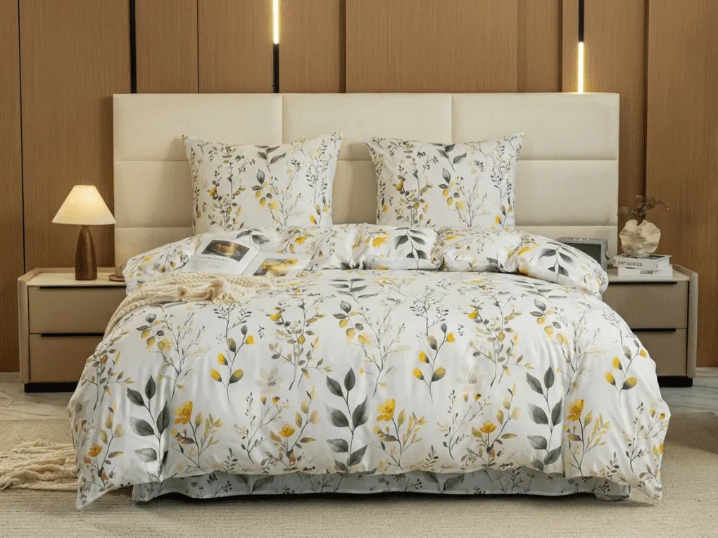 Obliečky z mikrovlákna CITRUS GARDEN biele Rozmer obliečky: 2 ks 70 x 90 cm | 200 x 220 cm
