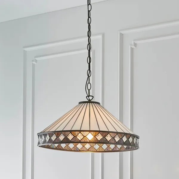 Endon 64147 - Závesný luster na reťazi Tiffany FARGO 1xE27/60W/230V priemer 50 cm