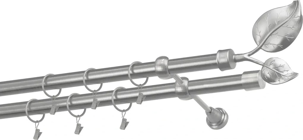 Garniže 25x25mm - dvojradové - LIST VEĽKÝ satin