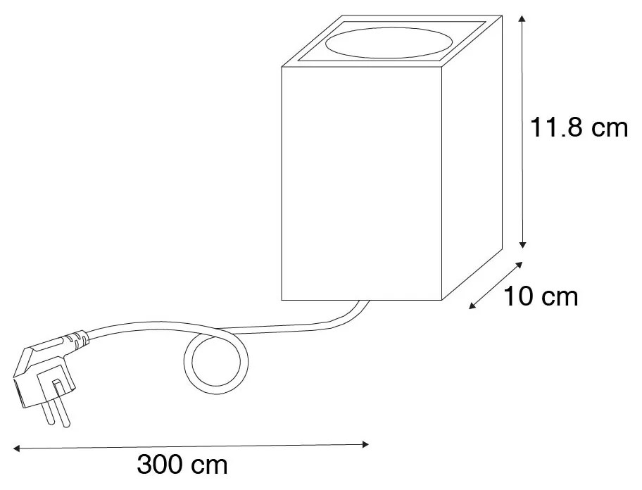 Priemyselné záhradné bodové svetlo hrdzavohnedé štvorcové IP65 - Lennard
