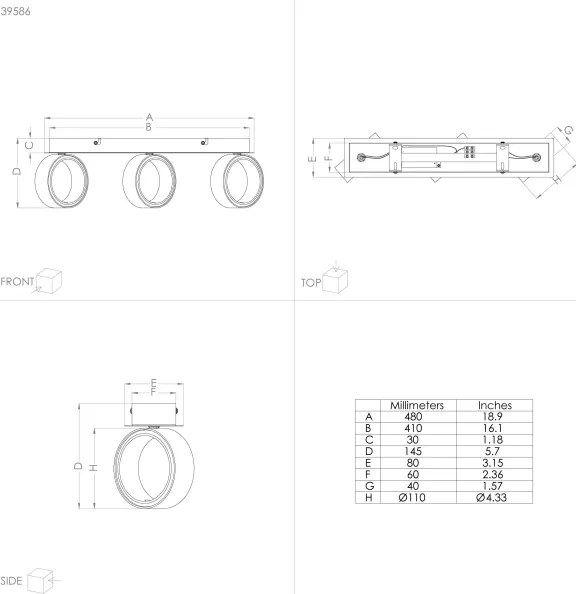 Eglo 39586 - LED Bodové svietidlo ALBARIZA 3xLED/4,6W/230V 3000K
