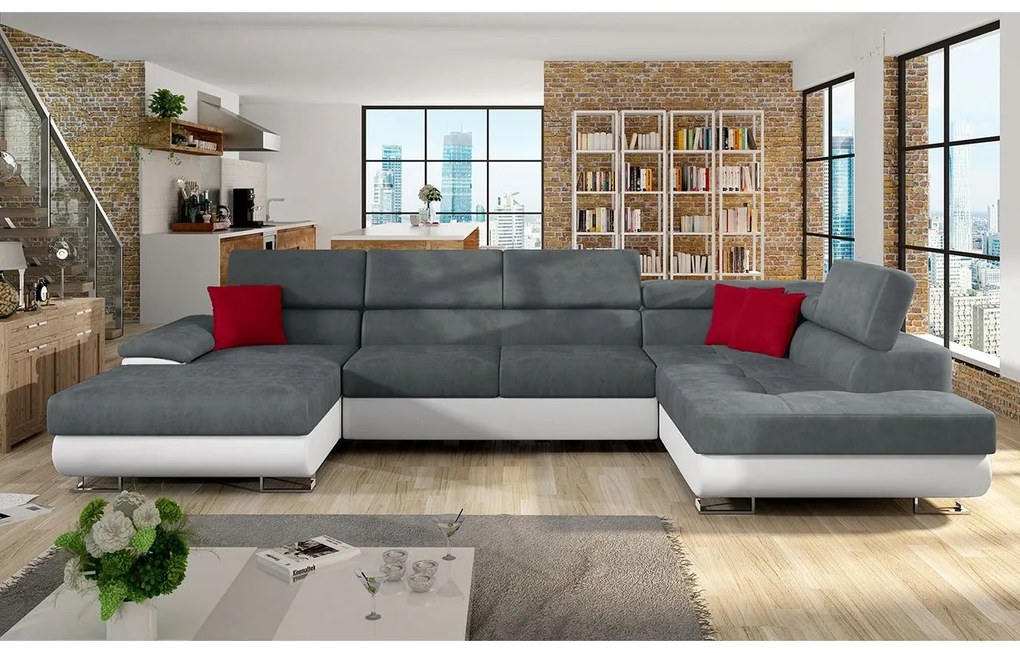 Rohová sedacia súprava Alvin Bis, Dostupné poťahy: ekokoža Soft 029 + Uttario Velvet 2971 + kunstleder Soft 029, Strana: Pravá - U
