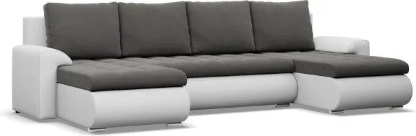 Sedacia súprava FORESTA ULL v tvare U tmavosivá / biela