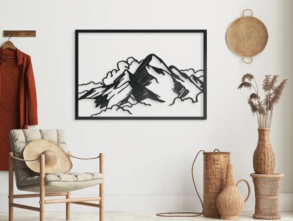 drevko Obraz Vrch v oblakoch Rozmer obrazu: 44,5 x 65 cm, Farba dekorácie: Čierna
