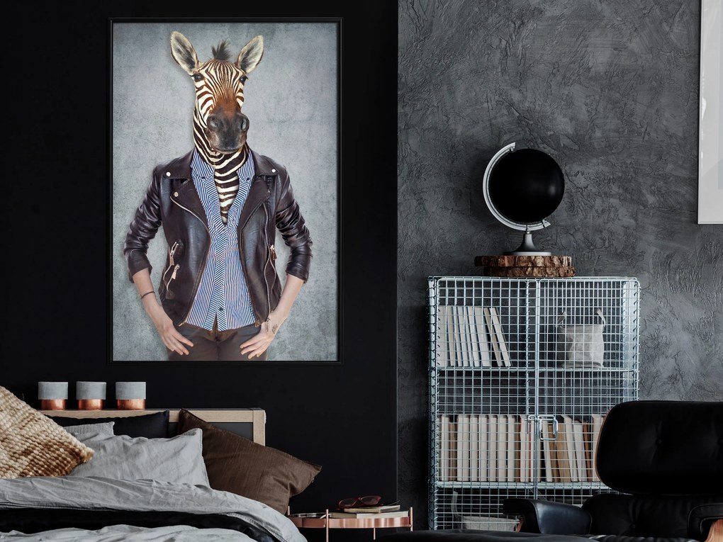 Artgeist Plagát - Zebra Ewa [Poster] Veľkosť: 40x60, Verzia: Čierny rám