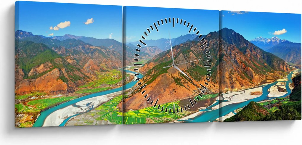 Obraz - River Yangtze (s hodinami) (90x30 cm)